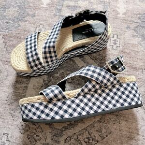 NWOT Rag & Bone Megan Gingham Platform Sandals